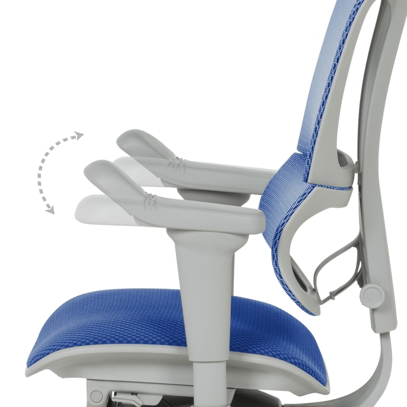 Ергономичен офис стол Ultra сива рамка-син